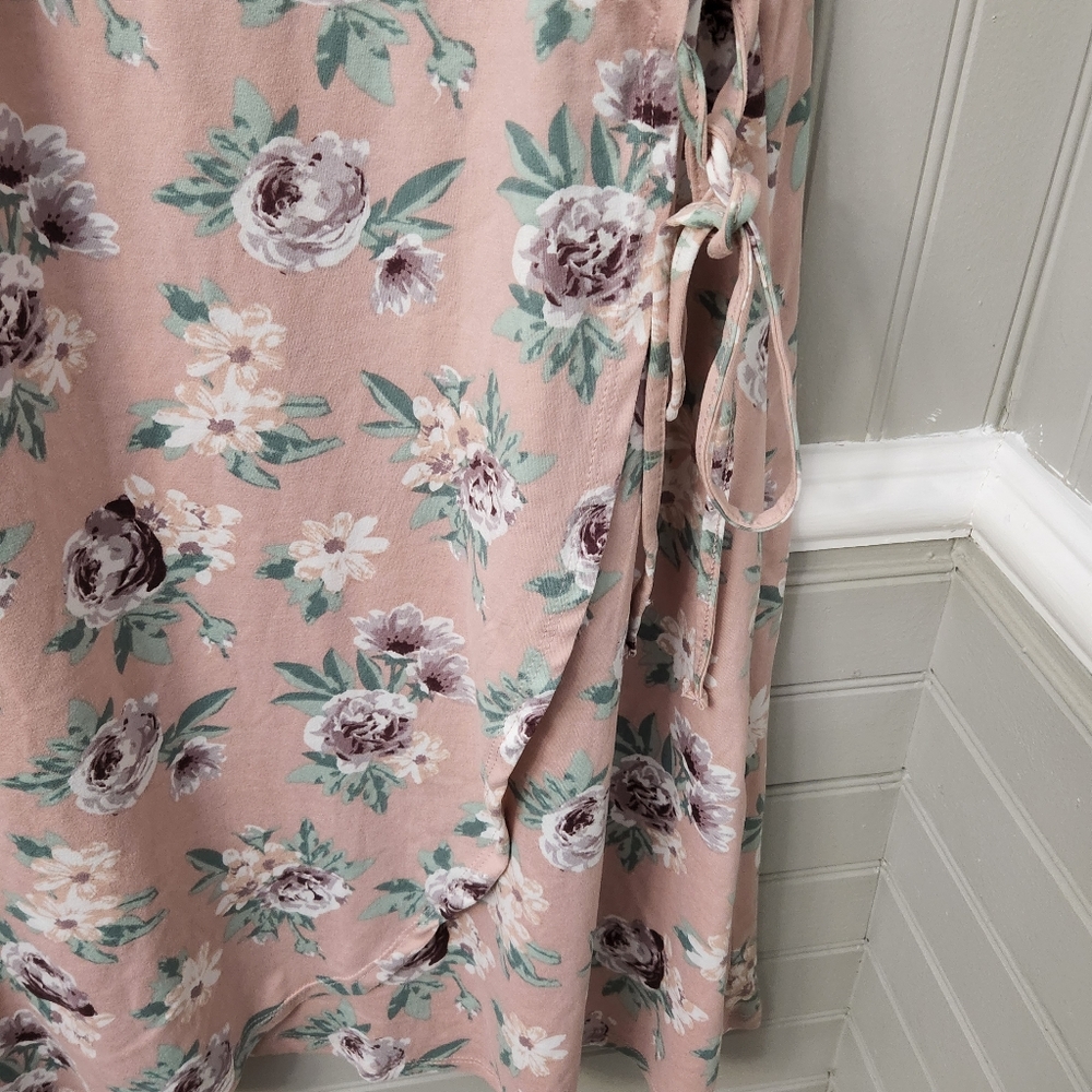 JUST BE 3X ROSE COLORED SOFT AND COMFORTABLE DRESSEIRH GRAPE AND WHITE ROSE PRIN - Picture 4 of 5